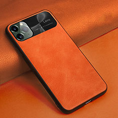 Soft Luxury Leather Snap On Case Cover R04 for Apple iPhone 11 Pro Max Orange