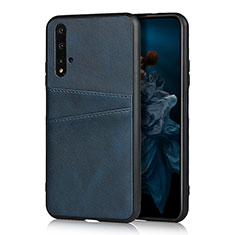 Soft Luxury Leather Snap On Case Cover R04 for Huawei Honor 20S Blue