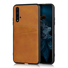 Soft Luxury Leather Snap On Case Cover R04 for Huawei Honor 20S Orange