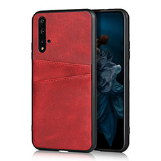 Soft Luxury Leather Snap On Case Cover R04 for Huawei Honor 20S Red