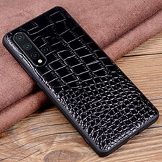 Soft Luxury Leather Snap On Case Cover R04 for Huawei Nova 5 Black