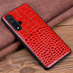 Soft Luxury Leather Snap On Case Cover R04 for Huawei Nova 5 Pro Red