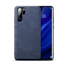 Soft Luxury Leather Snap On Case Cover R04 for Huawei P30 Pro New Edition Blue