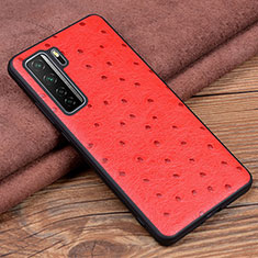 Soft Luxury Leather Snap On Case Cover R04 for Huawei P40 Lite 5G Red