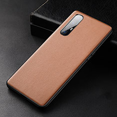 Soft Luxury Leather Snap On Case Cover R04 for Oppo Find X2 Neo Orange