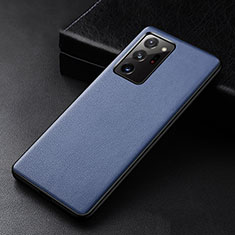 Soft Luxury Leather Snap On Case Cover R04 for Samsung Galaxy Note 20 Ultra 5G Blue