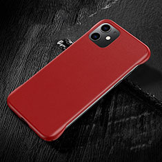 Soft Luxury Leather Snap On Case Cover R05 for Apple iPhone 11 Red