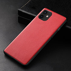 Soft Luxury Leather Snap On Case Cover R05 for Apple iPhone 12 Mini Red