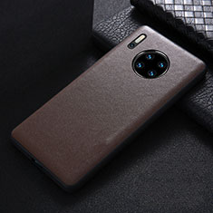 Soft Luxury Leather Snap On Case Cover R05 for Huawei Mate 30 Pro 5G Brown