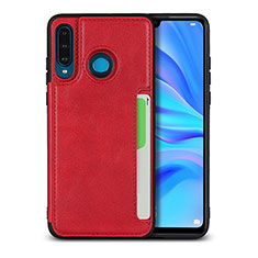 Soft Luxury Leather Snap On Case Cover R05 for Huawei Nova 4e Red