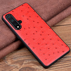 Soft Luxury Leather Snap On Case Cover R05 for Huawei Nova 5 Red