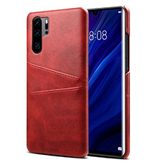 Soft Luxury Leather Snap On Case Cover R05 for Huawei P30 Pro New Edition Red