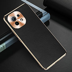 Soft Luxury Leather Snap On Case Cover R05 for Xiaomi Mi 11 Lite 5G NE Black