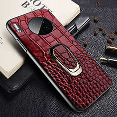 Soft Luxury Leather Snap On Case Cover R06 for Huawei Mate 30 5G Red Wine