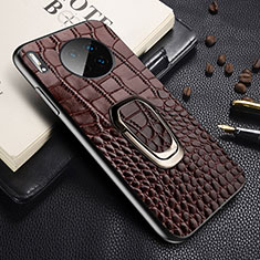 Soft Luxury Leather Snap On Case Cover R06 for Huawei Mate 30E Pro 5G Brown