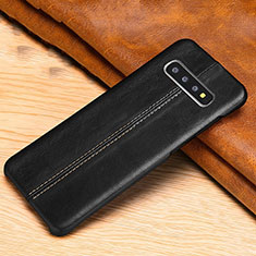 Soft Luxury Leather Snap On Case Cover R06 for Samsung Galaxy S10 5G Black