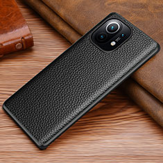 Soft Luxury Leather Snap On Case Cover R06 for Xiaomi Mi 11 Lite 5G NE Black