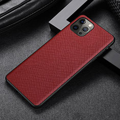 Soft Luxury Leather Snap On Case Cover R07 for Apple iPhone 12 Pro Max Red