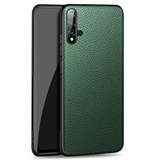 Soft Luxury Leather Snap On Case Cover R07 for Huawei Nova 5 Green