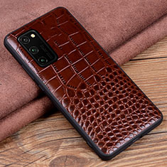 Soft Luxury Leather Snap On Case Cover R08 for Huawei Honor V30 Pro 5G Brown