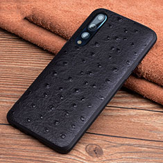 Soft Luxury Leather Snap On Case Cover R08 for Huawei P20 Pro Black