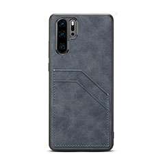 Soft Luxury Leather Snap On Case Cover R08 for Huawei P30 Pro New Edition Dark Gray