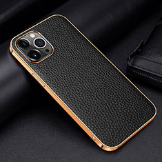 Soft Luxury Leather Snap On Case Cover S01 for Apple iPhone 13 Pro Black