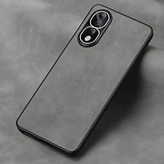 Soft Luxury Leather Snap On Case Cover S01 for Huawei Honor 80 Pro 5G Gray