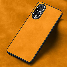 Soft Luxury Leather Snap On Case Cover S01 for Huawei Honor 80 Pro 5G Orange