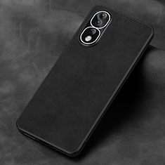 Soft Luxury Leather Snap On Case Cover S01 for Huawei Honor 80 Pro Flat 5G Black