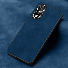 Soft Luxury Leather Snap On Case Cover S01 for Huawei Honor 80 Pro Flat 5G Blue