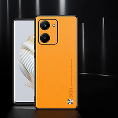 Soft Luxury Leather Snap On Case Cover S01 for Huawei Honor X7a Orange