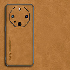 Soft Luxury Leather Snap On Case Cover S01 for Huawei Mate 60 RS Ultimate Orange