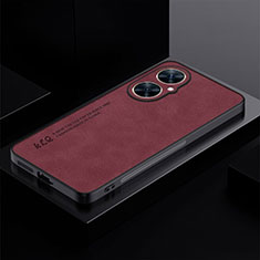 Soft Luxury Leather Snap On Case Cover S01 for Huawei Nova 11i Red