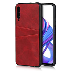 Soft Luxury Leather Snap On Case Cover S01 for Huawei P Smart Pro (2019) Red