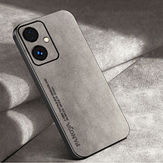 Soft Luxury Leather Snap On Case Cover S01 for Oppo A2 5G Gray