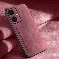 Soft Luxury Leather Snap On Case Cover S01 for Oppo A2 5G Red