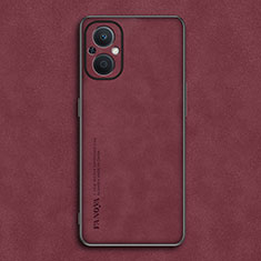 Soft Luxury Leather Snap On Case Cover S01 for Oppo F21 Pro 5G Red