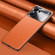 Soft Luxury Leather Snap On Case Cover S01 for Oppo K10 5G Orange