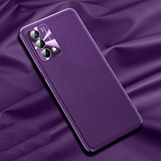 Soft Luxury Leather Snap On Case Cover S01 for Oppo K9 5G Purple