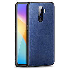 Soft Luxury Leather Snap On Case Cover S01 for Oppo Reno Ace Blue