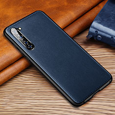 Soft Luxury Leather Snap On Case Cover S01 for Oppo Reno3 Blue