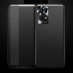 Soft Luxury Leather Snap On Case Cover S01 for Oppo Reno7 Pro 5G Black