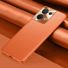 Soft Luxury Leather Snap On Case Cover S01 for Oppo Reno8 5G Orange