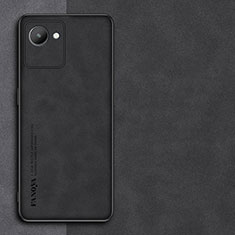 Soft Luxury Leather Snap On Case Cover S01 for Realme C30 Black