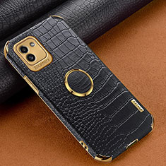 Soft Luxury Leather Snap On Case Cover S01 for Samsung Galaxy A03 Black