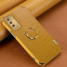 Soft Luxury Leather Snap On Case Cover S01 for Samsung Galaxy F02S SM-E025F Yellow