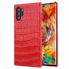 Soft Luxury Leather Snap On Case Cover S01 for Samsung Galaxy Note 10 Plus Red