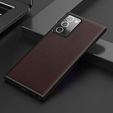 Soft Luxury Leather Snap On Case Cover S01 for Samsung Galaxy Note 20 Ultra 5G Brown