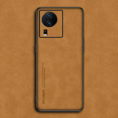 Soft Luxury Leather Snap On Case Cover S01 for Vivo iQOO Neo7 5G Orange